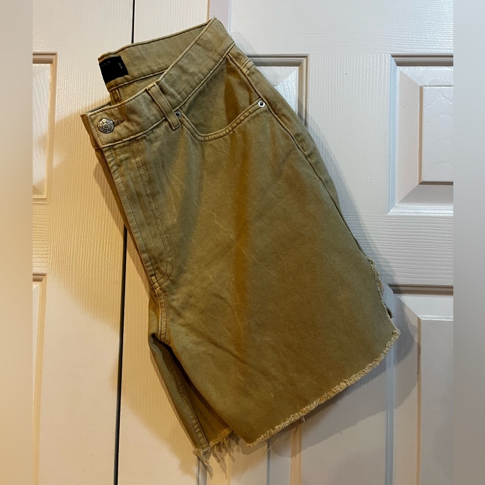 Tan Denim Cutoff Shorts